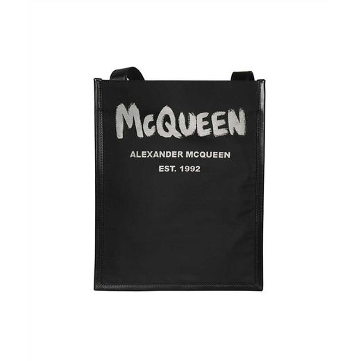 ALEXANDER MCQUEEN 麦昆 男士 Graffiti Edge 印花斜挎单肩包 黑色 704314 1AAHJ 1073 商品图0