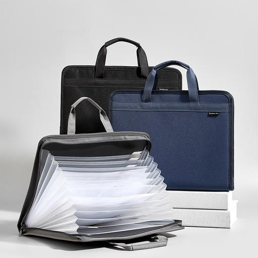 齐心 A8113 布面风琴手提公文包 A4 商品图4