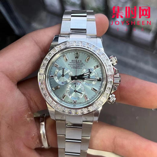 劳力士 宇宙计型迪通拿系列 冰蓝面冰糖迪钻圈 男士腕表 表盘尺寸：40mm×12.4mm 实测！
机芯：搭载改Cal.4130全自动机械机芯 商品图2