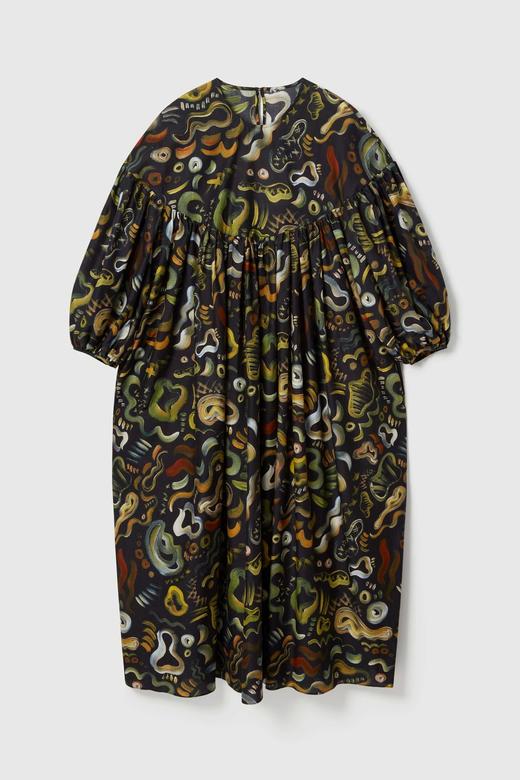 Toogood  植物手绘印花/樱花粉/姜黄色EMBROIDERER廓形连衣裙 商品图4