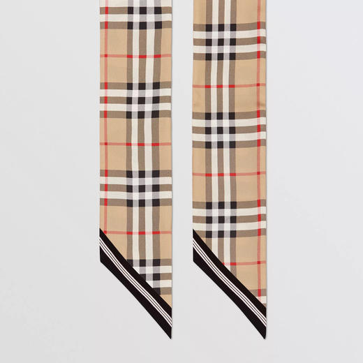 BURBERRY 巴宝莉 女士Vintage 格纹和徽标印花真丝紧身围巾 8028950 A7026 商品图2