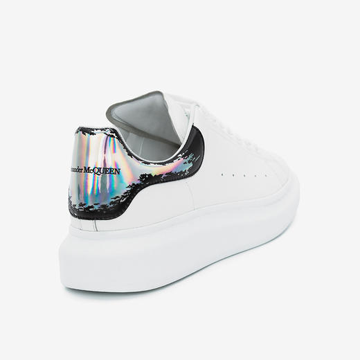 ALEXANDER MCQUEEN 亚历山大.麦昆 男士小牛皮黑彩尾阔型休闲运动鞋 白色 705061 WIBNS 9989 商品图2