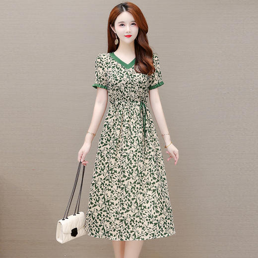 YWE YJ22J128贵夫人短袖碎花连衣裙【优】 商品图1