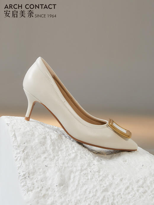 ARCHCONTACT安启美奈方扣小高跟单鞋52721 商品图4