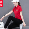 时尚撞色翻领运动套装，夏季洋气减龄中年妈妈短袖Polo衫休闲两件套TR- JB608 商品缩略图4