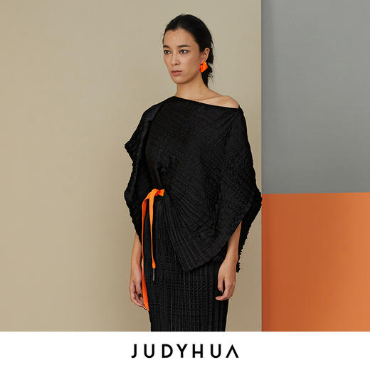 JUDYHUA 一字领皱褶上衣 商品图1