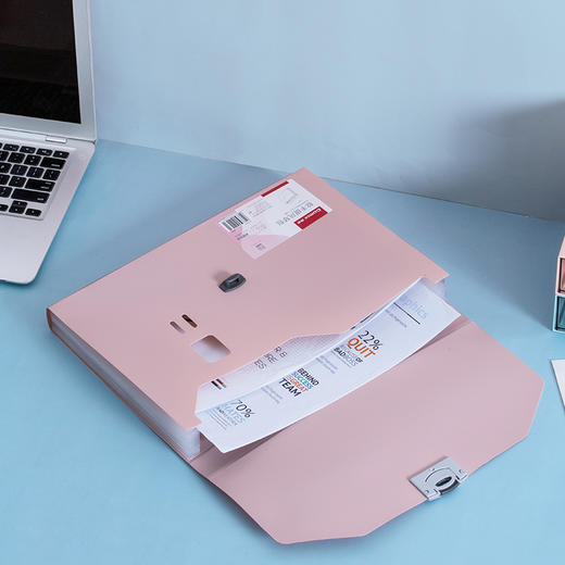 齐心 A6198 手提颜选莫兰迪软手提风琴包 A4 13格 商品图3