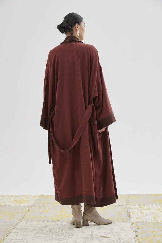 加大版青果领羊绒睡袍 SJN19M301N 商品图1