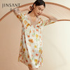 金三塔100%桑蚕丝舒适凉感女士真丝印花拼刺绣蕾丝睡裙家居服新品 YSFCC306 商品缩略图1