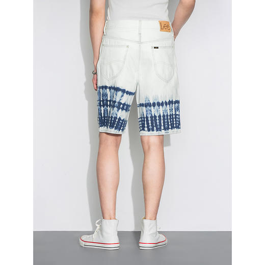 Lee商场同款22春夏新品白色扎染蓝色男牛仔短裤LMB1009033HH-483 商品图1