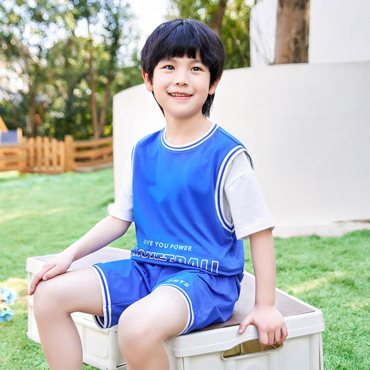 【假两件套装】【120-160】中大童男童夏款时尚运动套装俞兆林95%棉5%氨纶 商品图2
