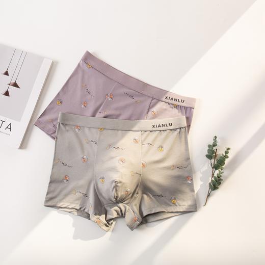无积分赠品【特价】男士莫木代尔棉混纺茶酒国潮印花平角内裤3620A/3620B/13620 商品图7
