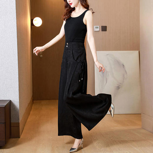 DP1035香云纱大码豹纹真丝腿裤女夏季2022新款宽松高腰时尚休闲长裤子 商品图6