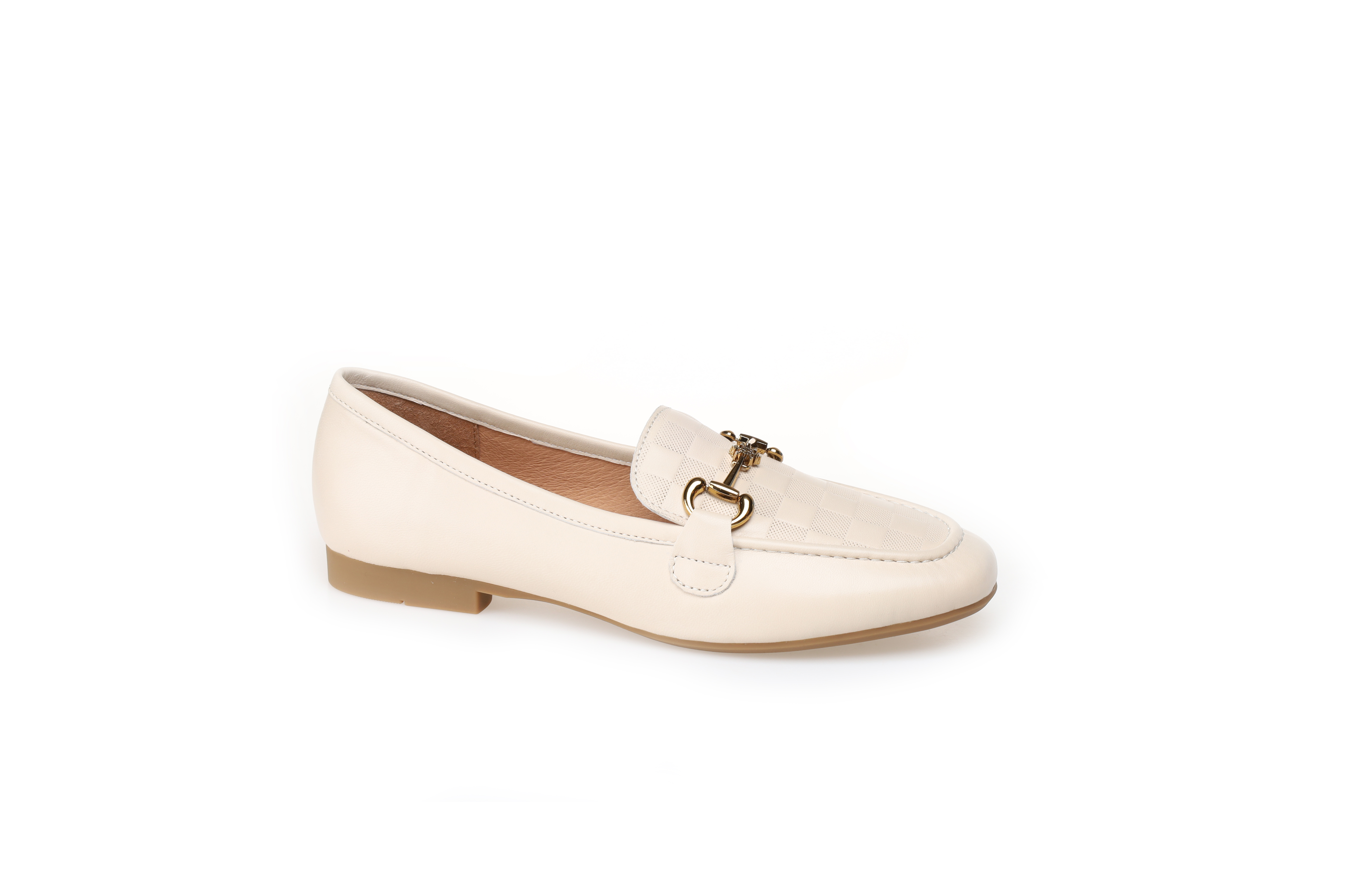 豪麟名鞋奥莱迪嘉女装羊皮革JK乐福鞋DJCMO22WS205白色  原价1660元