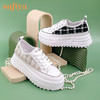 品牌定制| 索菲娅小香风花呢超轻松糕底休闲鞋2022秋新款四季小白鞋SF23112414 商品缩略图3