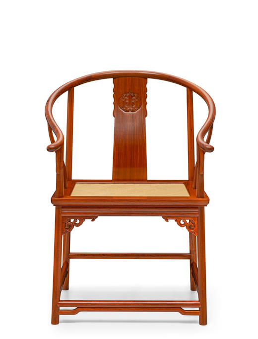红桥红  家具严选  缅甸花梨（大果紫檀）【藤面 恭王府 寿字纹 圈椅 三件套】 商品图1