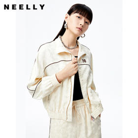 NEELLY纳俪商场同款撞色线条短款外套女宽松上衣2022秋季新款休闲N22072C01029