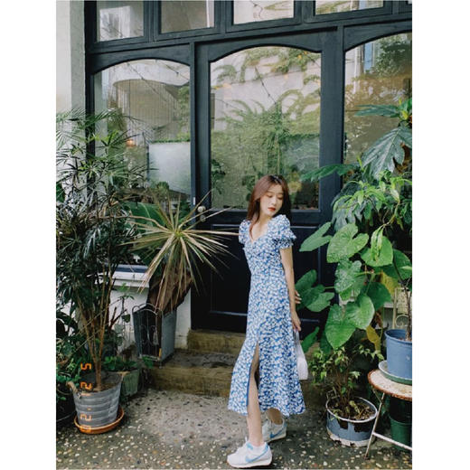【限时折扣】锐达 蓝色碎花连衣裙 S-XL（非质量问题不退不换） 商品图4