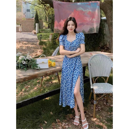 【限时折扣】锐达 蓝色碎花连衣裙 S-XL（非质量问题不退不换） 商品图5