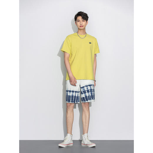 Lee商场同款22春夏新品白色扎染蓝色男牛仔短裤LMB1009033HH-483 商品图2