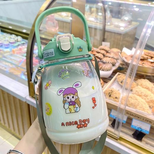 【网红爆款直发】鲸鱼天使WHALE ANGEL大肚杯超大水壶便携可爱吸管杯子网红同款双饮杯1300ML ZF 商品图3