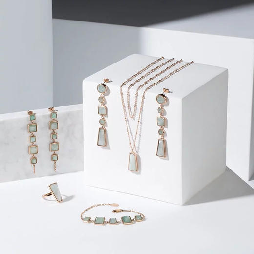 天然翡翠梯形双链 台湾设计师品牌Tracey Chen 商品图3