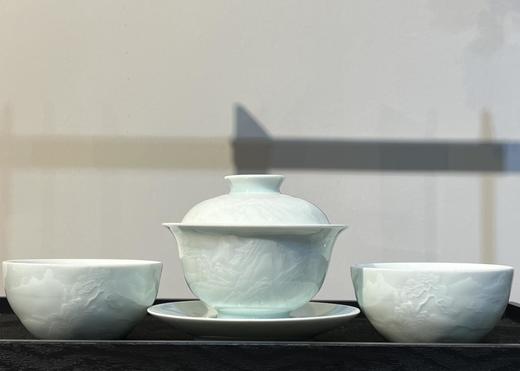 影青浮雕山水茶具套组 商品图0