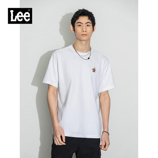 Lee商场同款22春夏新品舒适版罗纹圆领多色男短袖T恤LMT0016174DR 商品图0