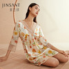 金三塔100%桑蚕丝舒适凉感女士真丝印花拼刺绣蕾丝睡裙家居服新品 YSFCC306 商品缩略图0
