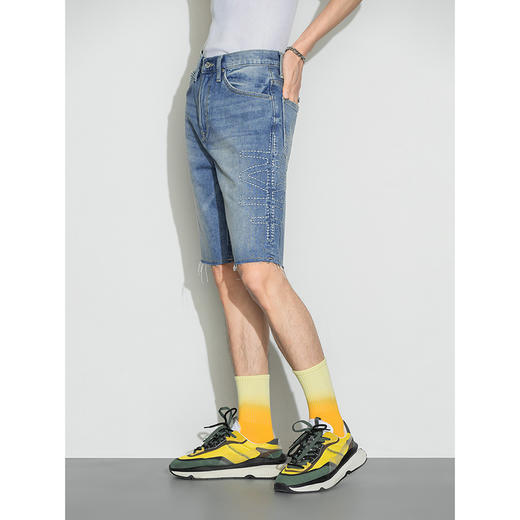 Lee商场同款22春夏新品101+宽松浅蓝男牛仔短裤LMB1009036VG-537 商品图3