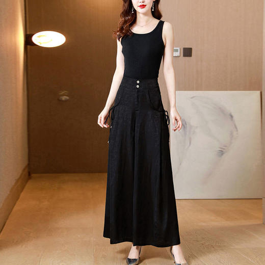 DP1035香云纱大码豹纹真丝腿裤女夏季2022新款宽松高腰时尚休闲长裤子 商品图5