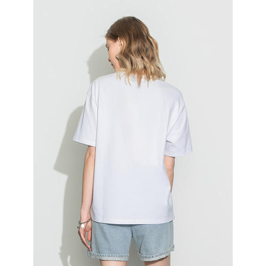 Lee商场同款22春夏新品舒适男友版多色女圆领短袖T恤LWT0024264DR 商品图1