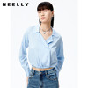NEELLY纳俪商场同款翻领衬衫女秋季新款短款简约套头衫后系带设计N22072R01025 商品缩略图0