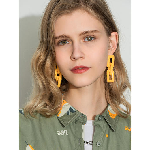 Lee商场同款22春夏新品舒适版浅绿色女短袖衬衫LWT002415101-152 商品图4