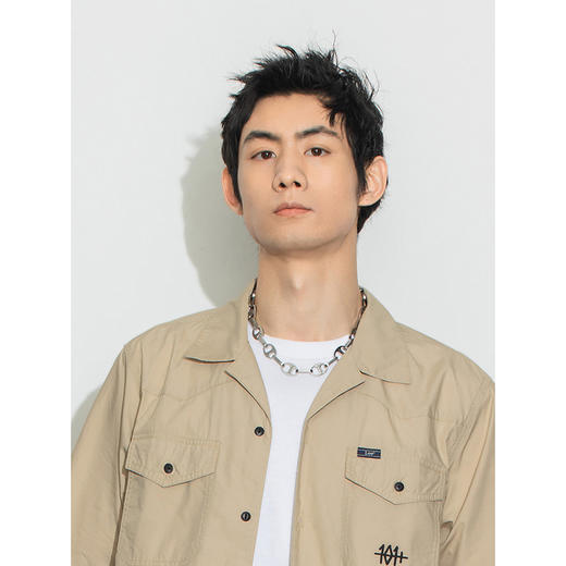 Lee商场同款22春夏新品101+舒适多色复古男短袖衬衫LMT0015414DE 商品图2