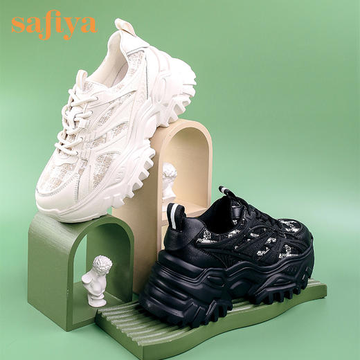 品牌定制| 索菲娅小香风花呢老爹鞋2022秋新款厚底休闲鞋SF23112411 商品图8