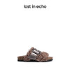 [断码]lost in echo 设计师品牌扣带装饰毛毛厚底拖鞋外穿一脚蹬拖鞋女沙发拖 商品缩略图1