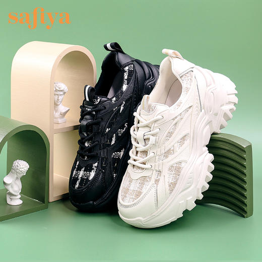 品牌定制| 索菲娅小香风花呢老爹鞋2022秋新款厚底休闲鞋SF23112411 商品图7