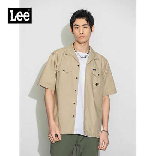 Lee商场同款22春夏新品101+舒适多色复古男短袖衬衫LMT0015414DE 商品图0