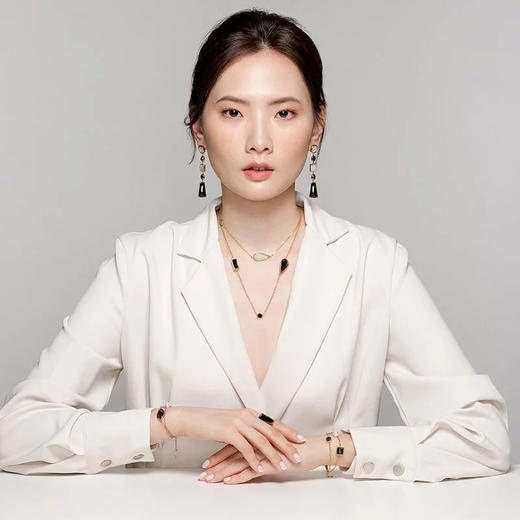 天然墨翡翠白翡翠长项链 Tracey Chen 商品图2