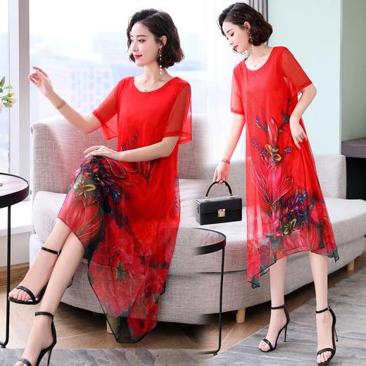 气质印花，夏季时简约个性拼色3D效果宽松印花连衣裙HR- YYG82490 商品图3