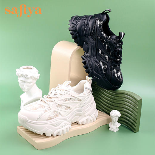 品牌定制| 索菲娅小香风花呢老爹鞋2022秋新款厚底休闲鞋SF23112411 商品图0