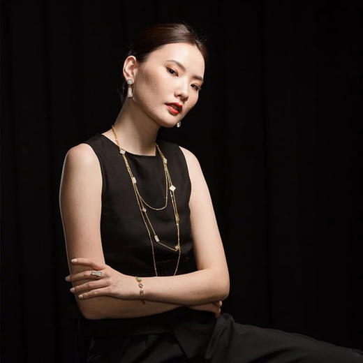 天然翡翠长方形三长项链 Tracey Chen 商品图4