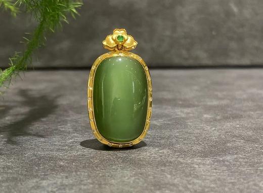 【御珠宫坊】金镶碧玉无事牌吊坠 商品图5