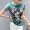 KQL A55N9962时尚纱网印花定位花修身显瘦洋气T恤 商品缩略图1