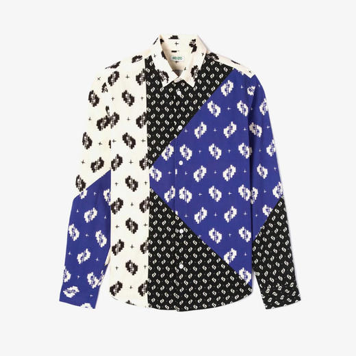 KENZO 高田贤三 男士棉质标志多色印花长袖衬衫 混色 FA55 CH406 1PA 99 商品图0