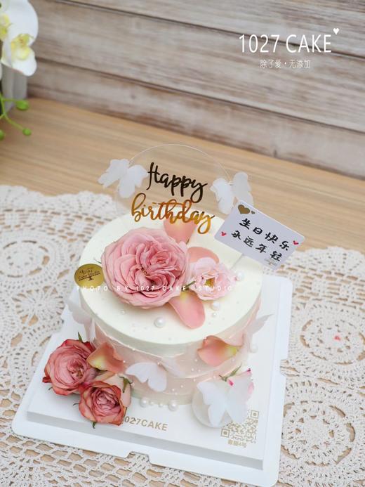 1027CAKE | 鲜花主题蛋糕 卡布奇诺玫瑰 蝴蝶 商品图1