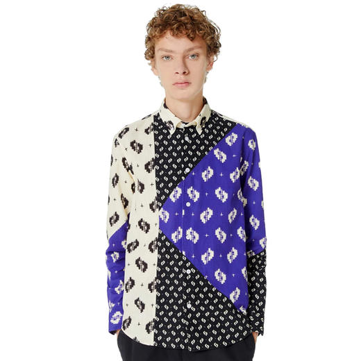 KENZO 高田贤三 男士棉质标志多色印花长袖衬衫 混色 FA55 CH406 1PA 99 商品图1