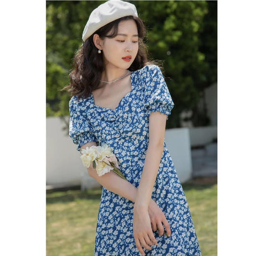 【限时折扣】锐达 蓝色碎花连衣裙 S-XL（非质量问题不退不换） 商品图3