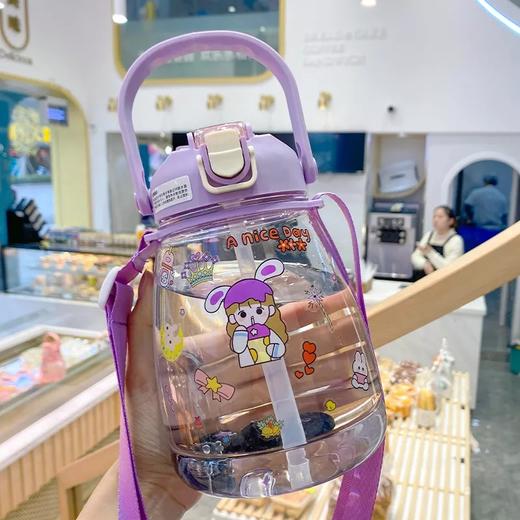 【网红爆款直发】鲸鱼天使WHALE ANGEL大肚杯超大水壶便携可爱吸管杯子网红同款双饮杯1300ML ZF 商品图1